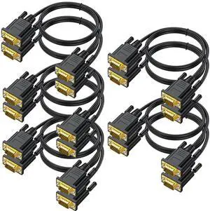UVOOI VGA Cables 6FT 10-Pack,VGA Monitor Computer Cord Male to Male 1080P@60Hz Full HD 15 pin Shielded Cord for Computer Monitor PC Laptops TV Projectors and More UVOOI VGA Cables 6FT 10-Pack,VGA Monitor Computer Cord Male to Male 1080P@60Hz Full HD 15 pin Shielded Cord for Computer Monitor PC Laptops TV Projectors and More