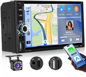 7 Inch Double Din Car Stereo with Wireless Apple CarPlay and Android Auto 7 Inch Double Din Car Stereo with Wireless Apple CarPlay and Android Auto