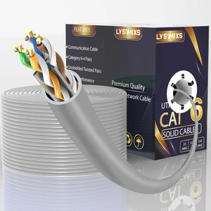 Lysymixs Cat6 Ethernet Cable 1000FT Channel Test Pass, Cat6 1000ft Ethernet Cable 23AWG Solid CCA, Cat6 Cable 550MHZ 10G with Easy Pull Box Grey Lysymixs Cat6 Ethernet Cable 1000FT Channel Test Pass, Cat6 1000ft Ethernet Cable 23AWG Solid CCA, Cat6 Cable 550MHZ 10G with Easy Pull Box Grey