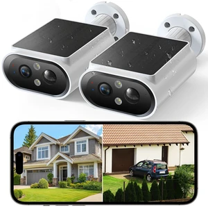 AlkiVision Solar Security Cameras Wireless Outdoor - 2K Night Color Vision Solar Camera, AI Motion Detection, 360 View, Spotlight, 2-Way Audio, Siren, IP67 Waterproof, SD/Cloud Storage, 2Pcs AlkiVision Solar Security Cameras Wireless Outdoor - 2K Night Color Vision Solar Camera, AI Motion Detection, 360 View, Spotlight, 2-Way Audio, Siren, IP67 Waterproof, SD/Cloud Storage, 2Pcs