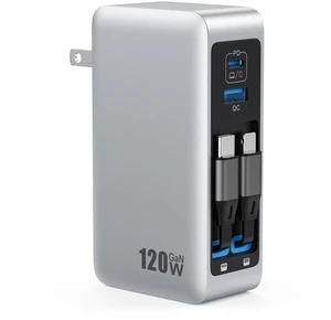 120W USB C Charger Block with 2 Built-in Retractable Cables,4-in-1 GaN IV Foldable Plug Wall Charger Fast Charging Station,PD 65W Laptop Adapter for MacBook/iPad,iPhone 17/16/15/14,Galaxy,Android etc 120W USB C Charger Block with 2 Built-in Retractable Cables,4-in-1 GaN IV Foldable Plug Wall Charger Fast Charging Station,PD 65W Laptop Adapter for MacBook/iPad,iPhone 17/16/15/14,Galaxy,Android etc