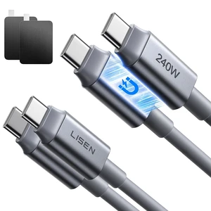 LISEN Magnetic USB C Cable,240W Fast Charging Cable Silicone Soft Durable USB C Cable for iPhone 17 16/15 Series, Samsung Galaxy S25/S24, MacBook Pro/Air, iPad Pro/Air/Mini (2 Pack, Grey, 6.6FT) LISEN Magnetic USB C Cable,240W Fast Charging Cable Silicone Soft Durable USB C Cable for iPhone 17 16/15 Series, Samsung Galaxy S25/S24, MacBook Pro/Air, iPad Pro/Air/Mini (2 Pack, Grey, 6.6FT)