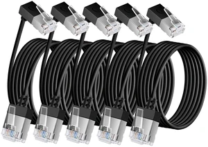 Ultra Thin Gigabit Cat6 Ethernet Cable 90 Downward Angle 6.6FT 5Pack, UTP Ultra Thin Gigabit Cat6 Ethernet Cable 90 Downward Angle 6.6FT 5Pack, UTP