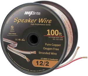 100 ft. Spool High Performance 12 Gauge Speaker Wire, Oxygen Free Pure Copper - UL Listed Class 2 100 ft. Spool High Performance 12 Gauge Speaker Wire, Oxygen Free Pure Copper - UL Listed Class 2