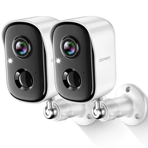 Security Cameras Wireless Outdoor, 2K Battery Powered WiFi Cameras for Home Security with AI Motion Detection, Color Night Vision, Spotlight, Siren, Waterproof, SD/Cloud Storage - 2 Pack Security Cameras Wireless Outdoor, 2K Battery Powered WiFi Cameras for Home Security with AI Motion Detection, Color Night Vision, Spotlight, Siren, Waterproof, SD/Cloud Storage - 2 Pack