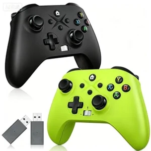 Xexvyrin Wireless Controller for X-box One, X-box Series X/S, PC, Gaming Controller with TURBO, Macro Function, 6-Axis Gyro, 3.5mm Audio Jack, 2.4GHz Adapter-Black and green Xexvyrin Wireless Controller for X-box One, X-box Series X/S, PC, Gaming Controller with TURBO, Macro Function, 6-Axis Gyro, 3.5mm Audio Jack, 2.4GHz Adapter-Black and green