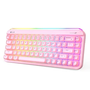 ZIYOU LANG x A.Jazz AF68 Wireless Gaming Keyboard,Tri-Mode BT/2.4G/USB-C Keyboard with RGB Backlit,Clear Transparent Keycaps,68-Key Compact Membrane Keyboard for PC Laptop Aesthetic Desk Setup- ZIYOU LANG x A.Jazz AF68 Wireless Gaming Keyboard,Tri-Mode BT/2.4G/USB-C Keyboard with RGB Backlit,Clear Transparent Keycaps,68-Key Compact Membrane Keyboard for PC Laptop Aesthetic Desk Setup-