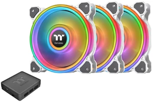 Thermaltake Riing Quad 120mm 16.8 Million RGB Color (Alexa, Razer Chroma) Software Enabled 4 Light Rings 54 Addressable LED 9 Blades Hydraulic Bearing White Case/Radiator Fan, 3 Pack, CL Thermaltake Riing Quad 120mm 16.8 Million RGB Color (Alexa, Razer Chroma) Software Enabled 4 Light Rings 54 Addressable LED 9 Blades Hydraulic Bearing White Case/Radiator Fan, 3 Pack, CL