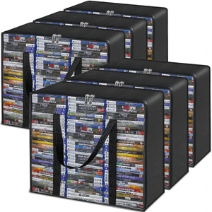 Salajory Blu-ray/DVD Storage Bags, Clear PVC Video Game Storage Bag, 6 Pack Salajory Blu-ray/DVD Storage Bags, Clear PVC Video Game Storage Bag, 6 Pack