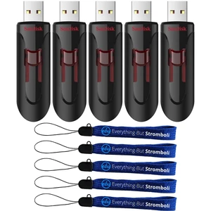 SanDisk Flash Drive 256GB Cruzer Glide USB 3.0 Portable Thumb Drive 5 Pack Compatible with Laptops and Personal Computers - SDCZ600-256G-B35 - Bundle with (5) Everything But Stromboli Lanyards SanDisk Flash Drive 256GB Cruzer Glide USB 3.0 Portable Thumb Drive 5 Pack Compatible with Laptops and Personal Computers - SDCZ600-256G-B35 - Bundle with (5) Everything But Stromboli Lanyards