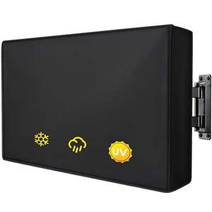 Outdoor TV Cover 50 to 55 Inch Weatherproof, Waterproof Cover Size 52"L X 33"H for Outside Flat LED, LCD, OLED TV Screen, 600D Thick Fabric Screen Protector with Remote Control Pocket, Black Outdoor TV Cover 50 to 55 Inch Weatherproof, Waterproof Cover Size 52"L X 33"H for Outside Flat LED, LCD, OLED TV Screen, 600D Thick Fabric Screen Protector with Remote Control Pocket, Black