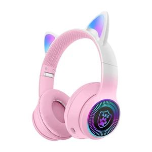 VIGROS Cat Ear Gaming Bluetooth 5.3 Wireless Foldable Headphones with LED Light, Stereo Game Surround Sound Over-Ear Headsets with Microphone AUX for PC, Pad, Mobile, Laptop, Game, Kids, Gift VIGROS Cat Ear Gaming Bluetooth 5.3 Wireless Foldable Headphones with LED Light, Stereo Game Surround Sound Over-Ear Headsets with Microphone AUX for PC, Pad, Mobile, Laptop, Game, Kids, Gift