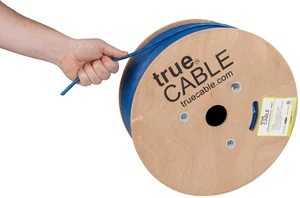 TRUE CABLE Cat6A Plenum Bulk Ethernet Cable (CMP), Unshielded UTP, 1000ft, Blue, 23AWG Solid Bare Copper, 750MHz, 10Gbps, PoE++ (4PPoE), ETL Listed TRUE CABLE Cat6A Plenum Bulk Ethernet Cable (CMP), Unshielded UTP, 1000ft, Blue, 23AWG Solid Bare Copper, 750MHz, 10Gbps, PoE++ (4PPoE), ETL Listed