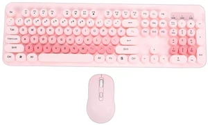 EBTOOLS Wireless Keyboard and Mouse Combo, 2.4GHz Plug and Play with Retro Round Keycaps and Quiet Clicks, Numeric Keypad and Multimedia Hotkeys, Compatible with PC Laptop Desktop (Pink) EBTOOLS Wireless Keyboard and Mouse Combo, 2.4GHz Plug and Play with Retro Round Keycaps and Quiet Clicks, Numeric Keypad and Multimedia Hotkeys, Compatible with PC Laptop Desktop (Pink)