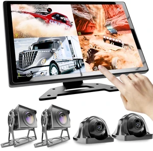 SLARY 1080P 4CH Dash Cam with 9" HD Screen & 4 AHD Waterproof Wide View Angel Camera, 4 Split Backup Camera w/BSD Blind Spot Detection, Night Vision Loop Recording 4 Way Dashcam for RV Semi Trailer SLARY 1080P 4CH Dash Cam with 9" HD Screen & 4 AHD Waterproof Wide View Angel Camera, 4 Split Backup Camera w/BSD Blind Spot Detection, Night Vision Loop Recording 4 Way Dashcam for RV Semi Trailer