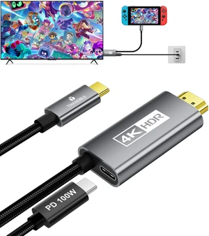THANDBLE 4K@60Hz USB-C to HDMI Cable 100W PD Fast Charging 6FT,Plug & Play THANDBLE 4K@60Hz USB-C to HDMI Cable 100W PD Fast Charging 6FT,Plug & Play