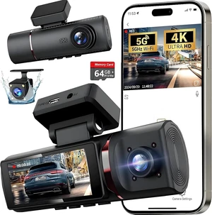 3 Channel 4K Dash Cam Front and Rear Inside, Built-in 5G WiFi,4K+1080P+1080P Dash Camera with 64GB Card,3.16 IPS Screen,Loop Recording, G-Sensor, 24H Parking Monitor, Night Vision(Rose Gold) 3 Channel 4K Dash Cam Front and Rear Inside, Built-in 5G WiFi,4K+1080P+1080P Dash Camera with 64GB Card,3.16 IPS Screen,Loop Recording, G-Sensor, 24H Parking Monitor, Night Vision(Rose Gold)