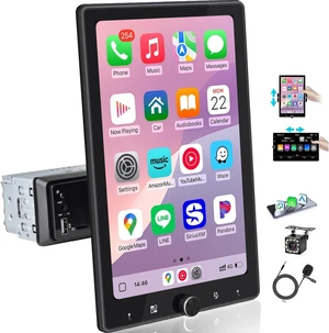10.4" Rotatable Single Din Car Stereo Touchscreen Radio Wireless CarPlay Android Auto, Bluetooth 5.2 WiFi6 HD 1280 * 800 IPS Display with Backup Camera 10.4" Rotatable Single Din Car Stereo Touchscreen Radio Wireless CarPlay Android Auto, Bluetooth 5.2 WiFi6 HD 1280 * 800 IPS Display with Backup Camera