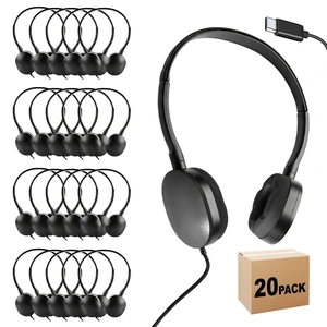 ZHENWAY USB-C Headphones Bulk 20 Pack, Black ZHENWAY USB-C Headphones Bulk 20 Pack, Black