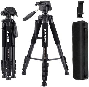 ZOMEi 188cm Heavy Duty DSLR Tripod Stand, Tall Multi-Functional Extension, Multi-Angle Shooting, Compatible with Cameras, Mobile Phones, Projector, Binoculars, Spotting Scope, Black ZOMEi 188cm Heavy Duty DSLR Tripod Stand, Tall Multi-Functional Extension, Multi-Angle Shooting, Compatible with Cameras, Mobile Phones, Projector, Binoculars, Spotting Scope, Black