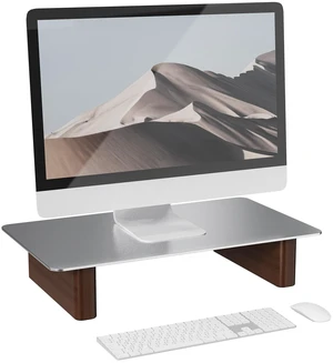 CHENOMiNL Aluminum Monitor Stand Riser with Wooden Legs, 15.75" Wide CHENOMiNL Aluminum Monitor Stand Riser with Wooden Legs, 15.75" Wide