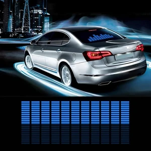 WONFAST Sound Music Beat Activated Sensor Car Sticker Equalizer Glow Rhythm LED Flash Light Audio Voice Rhythm Lamp,90X25cm (Blue) WONFAST Sound Music Beat Activated Sensor Car Sticker Equalizer Glow Rhythm LED Flash Light Audio Voice Rhythm Lamp,90X25cm (Blue)