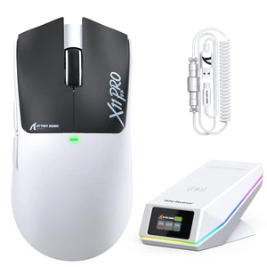 ATTACK SHARK X11PRO V2 Lightweight Wireless Gaming Mouse for PC,White Black ATTACK SHARK X11PRO V2 Lightweight Wireless Gaming Mouse for PC,White Black