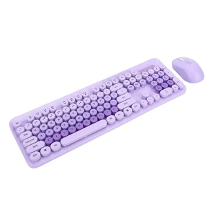 Tangxi Cute Wireless Keyboard and Mouse Combo, 104 Keys Retro Typewriter Style Round Keycaps, Quiet Mouse, with Numeric Keypad and Multimedia Hotkeys, for PC Laptop (Purple) Tangxi Cute Wireless Keyboard and Mouse Combo, 104 Keys Retro Typewriter Style Round Keycaps, Quiet Mouse, with Numeric Keypad and Multimedia Hotkeys, for PC Laptop (Purple)