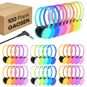 Gaosen 100 Pack Bulk Classroom Headphones for School Students Kids,Wholesale Wired Earphones Class Set for Teens Toddler Children and Adults,Durable 3.5mm Plug (Mixed, 100 Pack) Gaosen 100 Pack Bulk Classroom Headphones for School Students Kids,Wholesale Wired Earphones Class Set for Teens Toddler Children and Adults,Durable 3.5mm Plug (Mixed, 100 Pack)