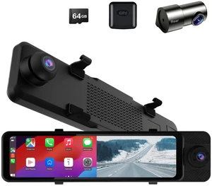 11 Rear View Mirror Dash Cam,Touch Screen, CarPlay Rearview Mirror& Android Auto, APP, WiFi, FM,3 Ways Dash Cam for Cars,Bluetooth, Easy Installation,GPS,G-Sensor,Included 64GB Card 11 Rear View Mirror Dash Cam,Touch Screen, CarPlay Rearview Mirror& Android Auto, APP, WiFi, FM,3 Ways Dash Cam for Cars,Bluetooth, Easy Installation,GPS,G-Sensor,Included 64GB Card