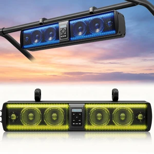 KORBROS UTV Sound Bar Bluetooth Waterproof Golf Cart Speaker for ATV, Boat KORBROS UTV Sound Bar Bluetooth Waterproof Golf Cart Speaker for ATV, Boat