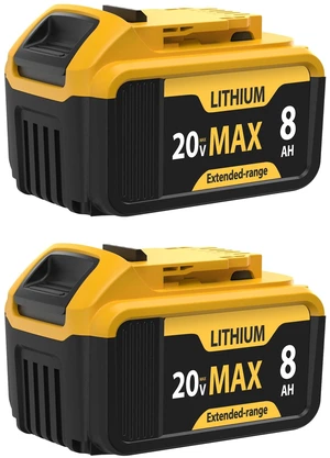 2-Packs 8000mAh Replace for Dewalt 20V Max Battery Compatible with DCB206 DCB201 DCB203 DCB207 DCB205 DCB204 Compatible with Dewalt 20V Cordless Power Tools and Chargers 2-Packs 8000mAh Replace for Dewalt 20V Max Battery Compatible with DCB206 DCB201 DCB203 DCB207 DCB205 DCB204 Compatible with Dewalt 20V Cordless Power Tools and Chargers