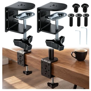 Yalikop 2 Pack Heavy Duty Desk Clamp for Monitor Mount Universal Desk Grommet Mount Adapter Black Steel Replacement C Clamp Fits 0.4-4 Inch Thick, Compatible with Monitor Arm, Microphone Boom Arm Yalikop 2 Pack Heavy Duty Desk Clamp for Monitor Mount Universal Desk Grommet Mount Adapter Black Steel Replacement C Clamp Fits 0.4-4 Inch Thick, Compatible with Monitor Arm, Microphone Boom Arm