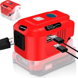 Power Inverter for Craftsman 20V Battery,for Craftsman 150W Portable Power Supply Inverter,DC 20V to AC 120V Power Inverter for Craftsman w/AC Outlet & LED Light (No Battery) Power Inverter for Craftsman 20V Battery,for Craftsman 150W Portable Power Supply Inverter,DC 20V to AC 120V Power Inverter for Craftsman w/AC Outlet & LED Light (No Battery)