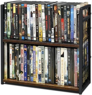 Salajory 2-Tier DVD Storage Rack, Holds 48 Discs for Media Storage Salajory 2-Tier DVD Storage Rack, Holds 48 Discs for Media Storage