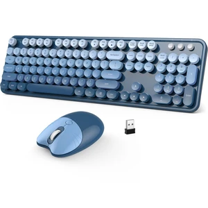 MOFII Retro Round Wireless Keyboard and Mouse Combo, Full Size 2.4G Lag-Free Plug & Play, Long Battery Life Optical Mouse, Compatible with Laptop Desktop PC- Blue Gradient MOFII Retro Round Wireless Keyboard and Mouse Combo, Full Size 2.4G Lag-Free Plug & Play, Long Battery Life Optical Mouse, Compatible with Laptop Desktop PC- Blue Gradient