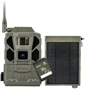 TACTACAM Reveal X Gen 3.0 Cellular Trail Camera - Multi Carrier, HD Photos & Videos, Pre-Installed Antenna, Built-in GPS, Low-Glow IR Flash, Fast Trigger Speed + Reveal Solar Panel and 32GB SD Card