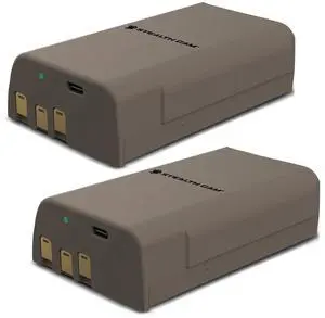 Stealth Cam FieldMax MAX-PAK Rechargeable 12-Volt/5000 mAh Lithium Battery Cartridge, Compatible w Hunting Cellular Trail Cameras, USB Charging Cable Included, 2-Pack