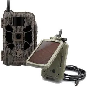 Stealth Cam Deceptor MAX Dual Sim 40MP Photo & 1440P QHD Video No-Glo LED Hunting Cellular Trail Camera and Sol-Pak Solar Battery Pack, Available on AT&T & Verizon