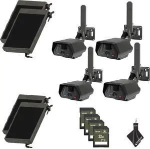 TACTACAM Defend Cellular Security Camera - No WiFi Required - Motion Activated Wireless Camera - Motion Detection - Includes Solar Panels, SD Cards and Microfiber Cleaning Cloth (4PK)