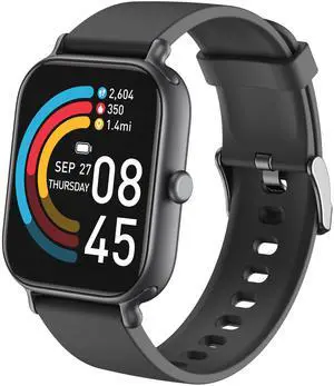 1.95" Smart Watch for Women & Men  Fitness Tracker w/ Call Function, Heart Rate/SpO2/Sleep Monitor, IP68 Waterproof, 100+ Sports Modes, Compatible with Android & iPhone (Black)