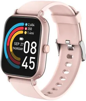 1.95" Smart Watch for Women & Men  Fitness Tracker w/ Call Function, Heart Rate/SpO2/Sleep Monitor, IP68 Waterproof, 100+ Sports Modes, Compatible with Android & iPhone (Pink)