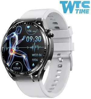 Wise Time 2025 New Smartwatch 1.55 Inch HD Bluetooth Calls 50 Sports Modes Heart Rate Alert For Hiking Outdoor Fitness Tracker Men Women White silicone strap