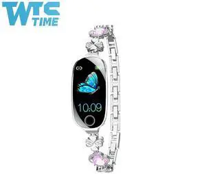 Wise Time Bling Smartwatch for Women Compatible for iPhone Android iOS Phones Smart Bracelet with Female Menstrual Cycle Heart Rate Blood Pressure Remote Photography Waterproof Pedometer