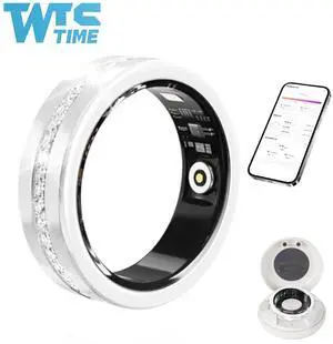 Wise Time 2025 New Rose Gold/Silver Smart Ring Fitness Tracker Ring - Health Sleep Heart Rate Blood Oxygen Blood Pressure Tracker,Fashionable Diamond Style,IP68, Compatible with iOS,Android Wise Time 2025 New Rose Gold/Silver Smart Ring Fitness Tracker Ring - Health Sleep Heart Rate Blood Oxygen Blood Pressure Tracker,Fashionable Diamond Style,IP68, Compatible with iOS,Android