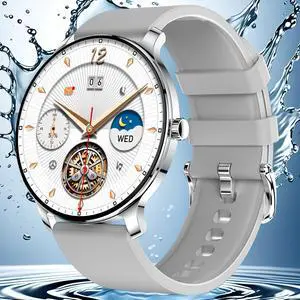Wise Time 2025 Ultra-thin 1.43" HD Smart Watch Unisex  Answer Calls, IP67 Waterproof, Heart Rate & Sleep Monitor, Multi-Sport Mode, Health Tracker - Best Wear Gifts Silver