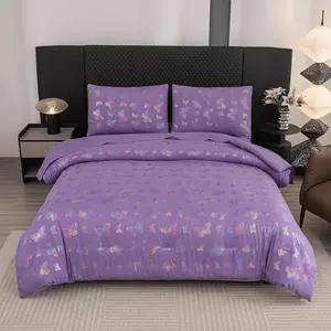 Butterfly Comforter Set - Purple, Girls 5PCS Full Bedroom Comforter Set