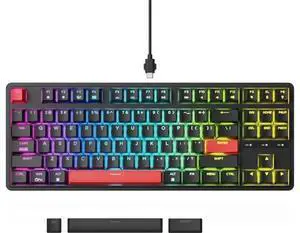 Keychron C3 Pro QMK/VIA Custom Mechanical Keyboard, 8000 Polling Rate Hot Swappable Programmable 87 Keys Compact TKL Layout Gasket Mount, RGB Backlight Wired Gaming Keyboard with Super Red Switches Keychron C3 Pro QMK/VIA Custom Mechanical Keyboard, 8000 Polling Rate Hot Swappable Programmable 87 Keys Compact TKL Layout Gasket Mount, RGB Backlight Wired Gaming Keyboard with Super Red Switches