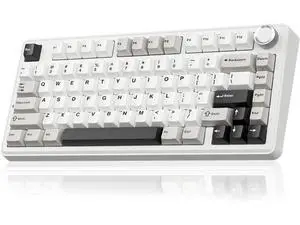 SOLAKAKA A75 75% Wireless Mechanical Keyboard, Hot Swappable Gaming Keyboard with Multifunction Knob & RGB, Gasket Mounted Creamy Keyboard, PBT Keycaps, Compact Layout for Win/Mac/PC SOLAKAKA A75 75% Wireless Mechanical Keyboard, Hot Swappable Gaming Keyboard with Multifunction Knob & RGB, Gasket Mounted Creamy Keyboard, PBT Keycaps, Compact Layout for Win/Mac/PC