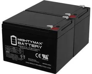 Mighty Max Battery ML12-12 - 12V 12AH F2 UPS Replacement Battery Compatible with Power Patrol SLA1105-2 Pack Mighty Max Battery ML12-12 - 12V 12AH F2 UPS Replacement Battery Compatible with Power Patrol SLA1105-2 Pack